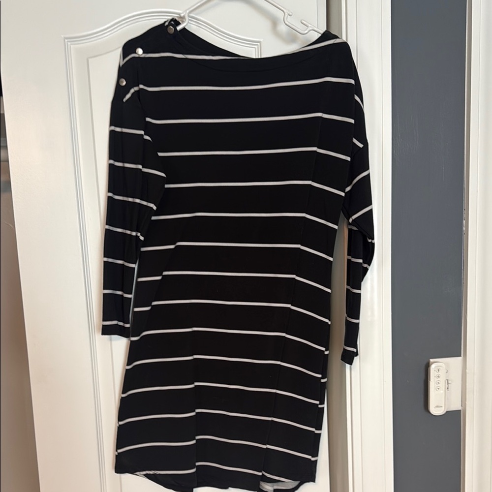 Black and White Striped Dress